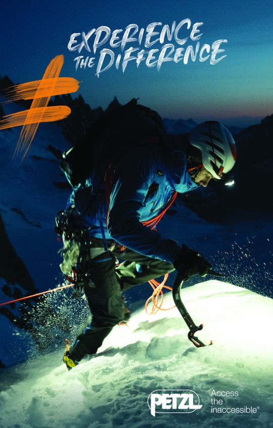 Alpine climber in advert