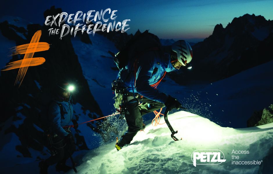 Alpine climber in advert