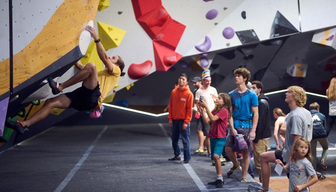 Climber in competition