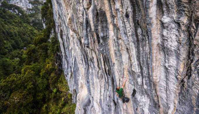 A climber on the Intergalactic Wall.