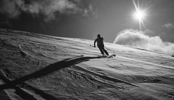 skier in off piste snow