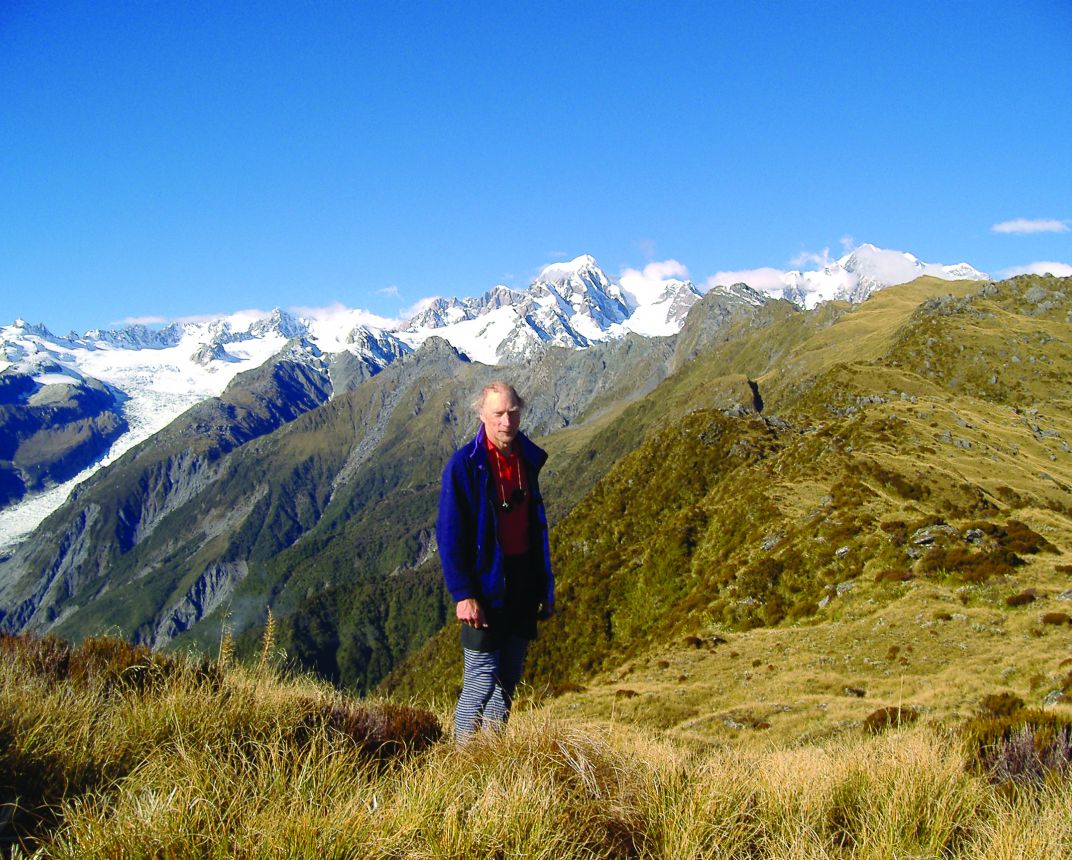 Man in mountain tussock