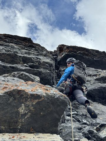 Climber in jacket
