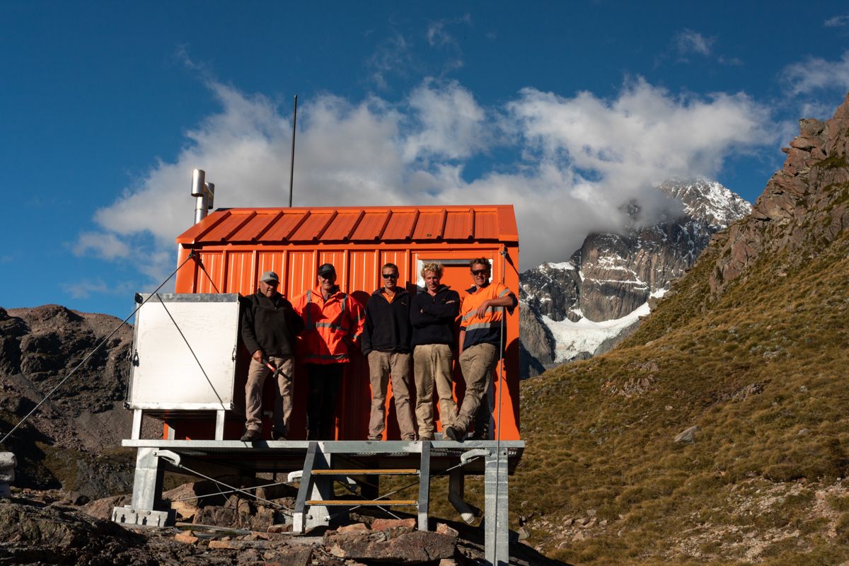 Builders with new hut