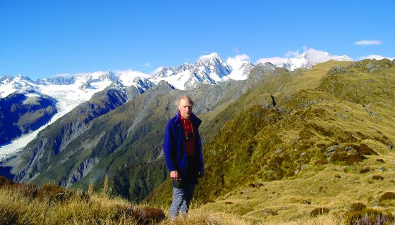 Man in mountain tussock