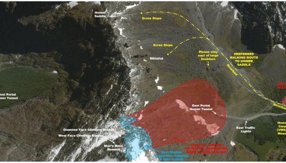 Map showing areas of work