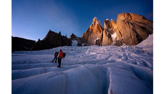 Mountaineers on glacier
