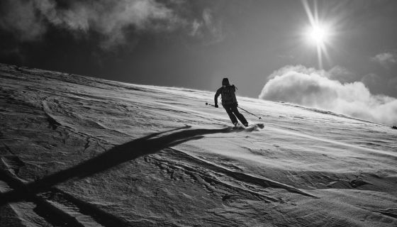 skier in off piste snow