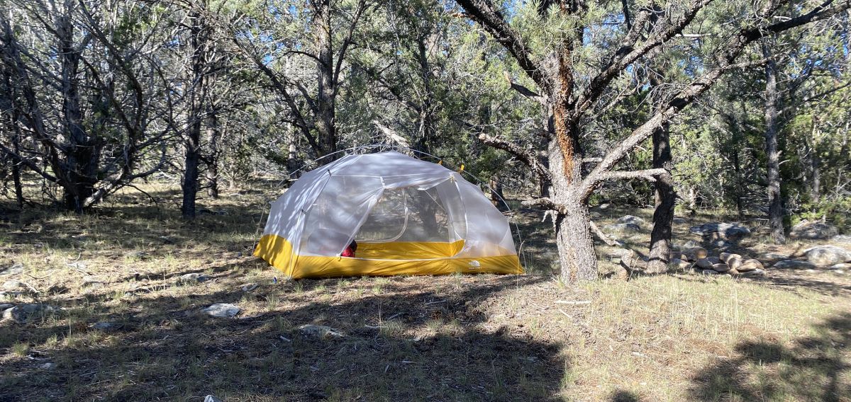 Tent in place